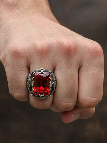Gemstone Men's Ring Alloy
