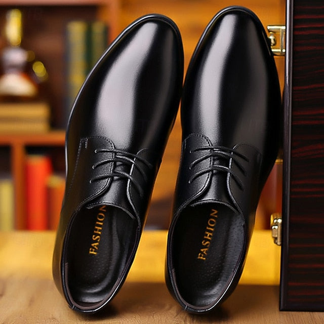 Black Lace-Up Derby Classic Glossy – Formal Men's Shoes