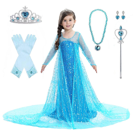 Princess Elsa Movie Dress Girls' Flower Frozen Girl