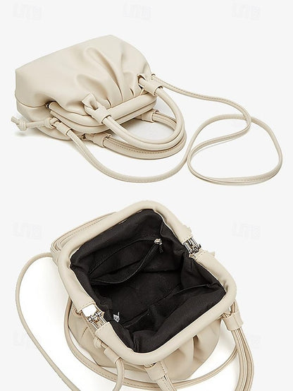 Elegant with Cream – Women's Drawstring Closure Handbag