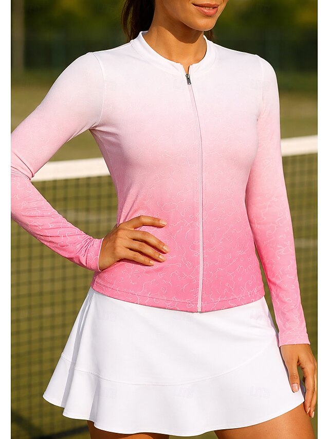 Gradient Top Tennis Sport Women's Long Shirt
