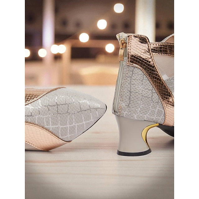 Mesh Women's Boots Silver Emerald and with Ankle Gold