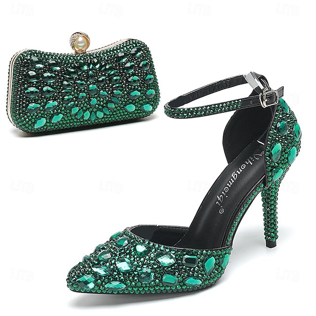 Heel High Multicolor with Rhinestone Women's Wedding Shoes