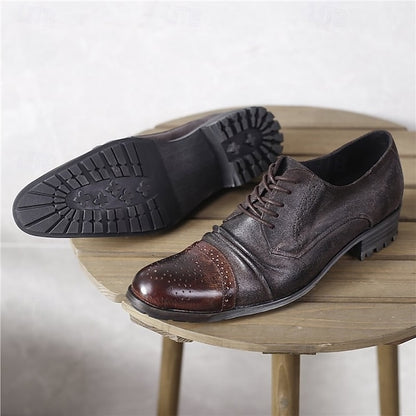 Vintage Shoes Genuine Brogue Oxford Leather Men's