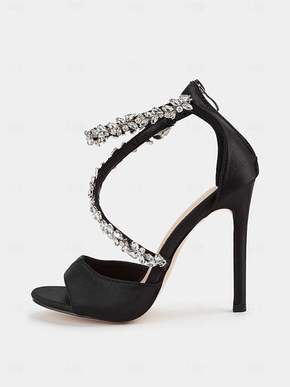 Rhinestone-Embellished Heels Stiletto Women's Elegant –