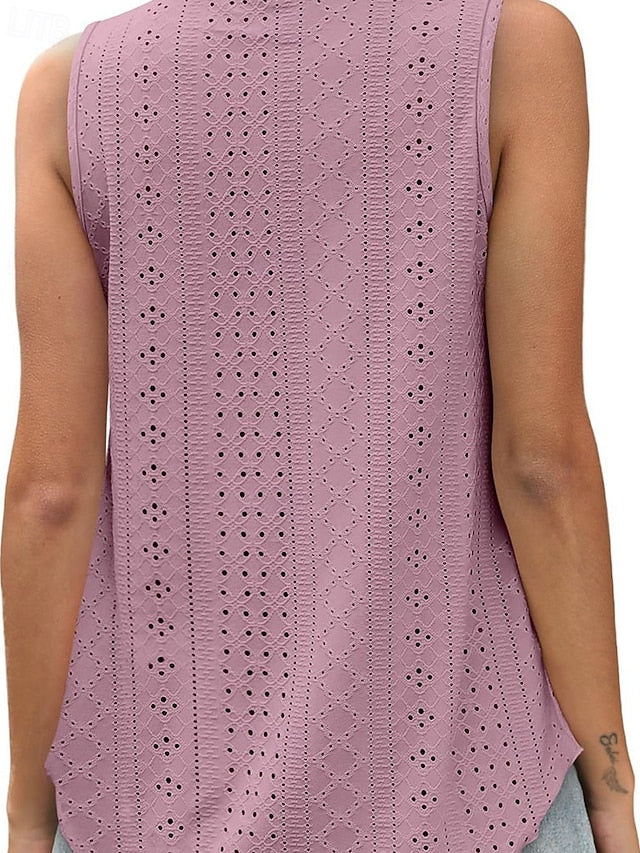 Women's Summer Tops Blouse Eyelet top Dressy Tops Ruched