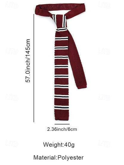 Stylish Christmas Men's Woven - Tie Knit Neck Stripe