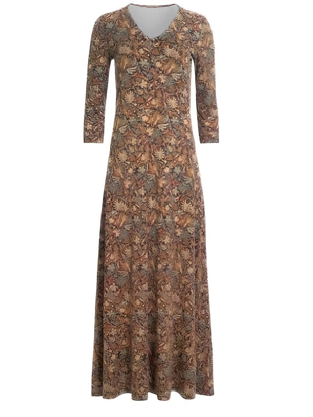 Women's Winter Dress T Shirt Dress Tee Dress Floral Tribal
