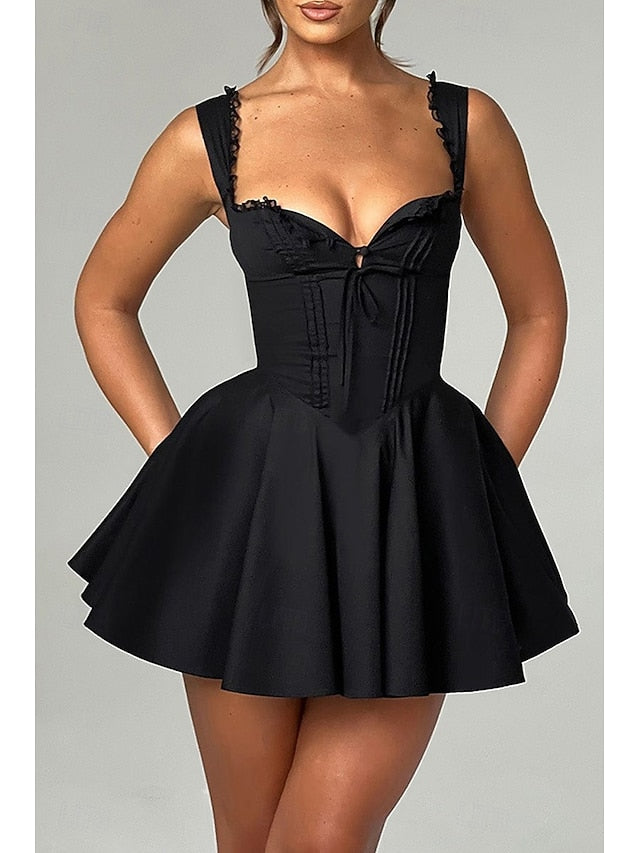 Women's Mini Dress White Dress Graduation Dress Slip Dress