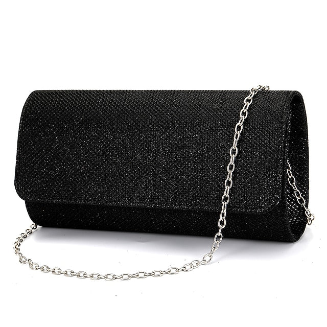 Glitter Women's Clutch – Elegant Silver Evening Purse