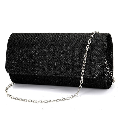 Glitter Women's Clutch – Elegant Silver Evening Purse