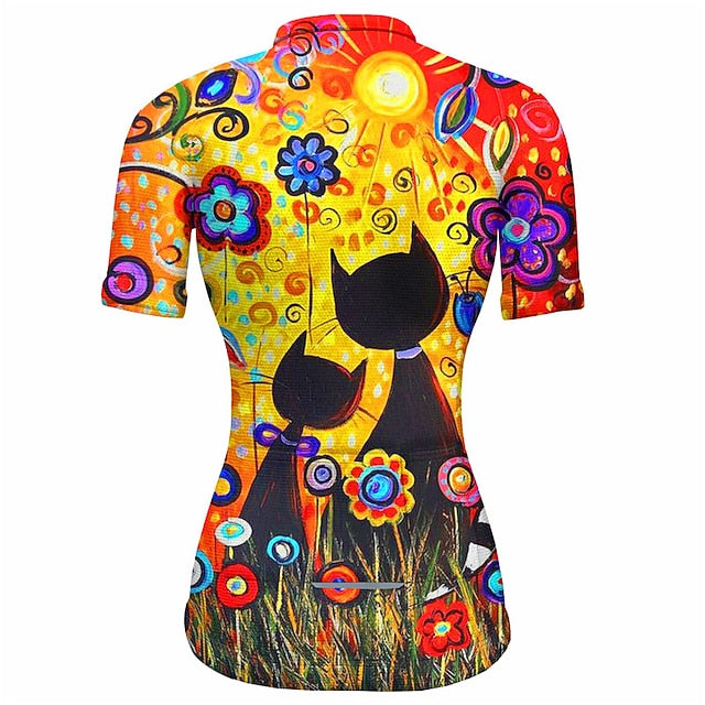 Women's Cycling Jersey Graphic Floral Botanical Short