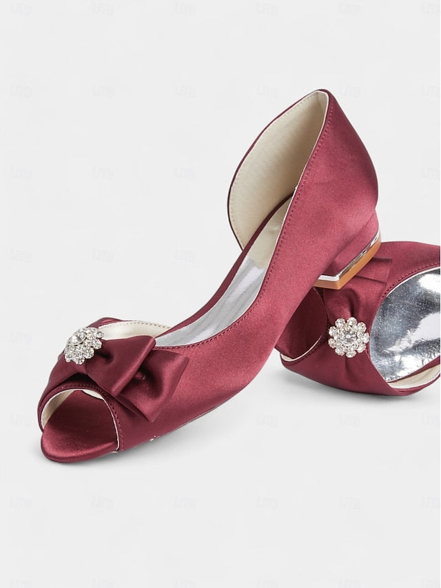 crafted satin in luxurious with a flats sparkling Elegant