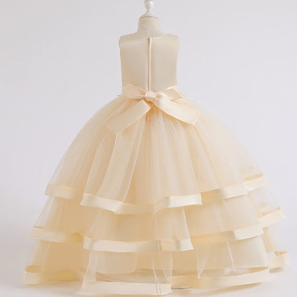 Dress Sleeveless Solid Colored Kids Party Girls' Wedding