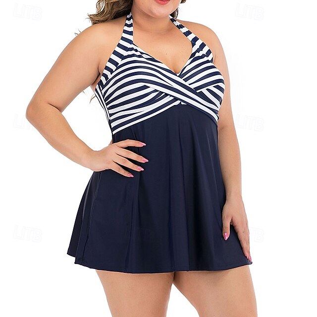 Women's Halter Bikini Top Bathing Suit Swimsuits Stripes UV