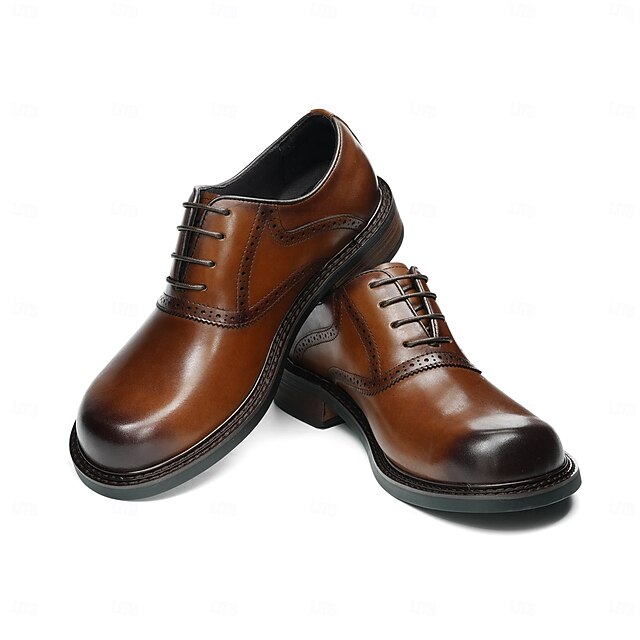 Layer First Leather Oxford Shoes- Genuine Men's