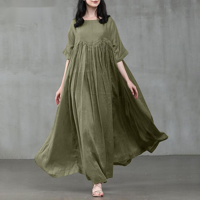 Women's Long Dress Maxi Dress Cotton Blend Casual Dress