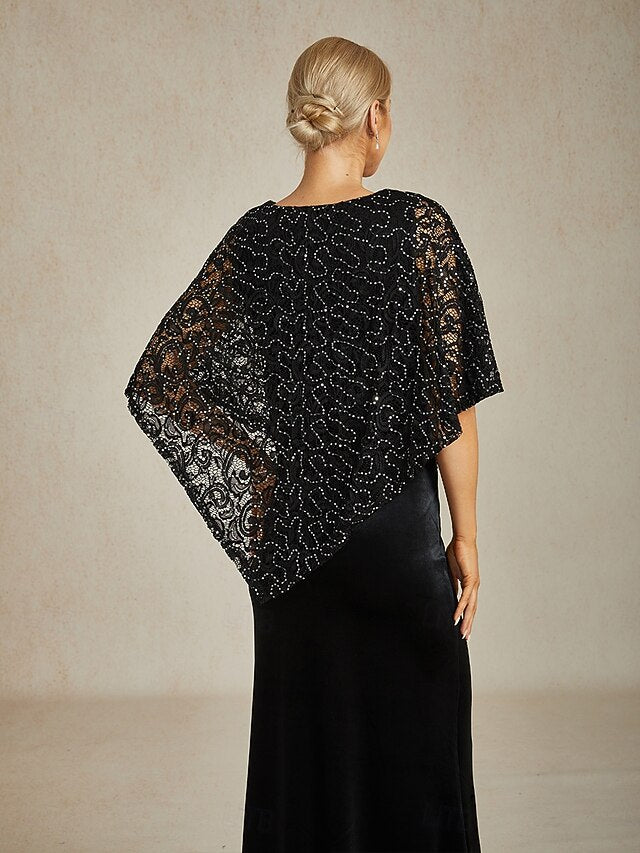 Women's Poncho Dressy Tops Lace Tops Evening Tops Sequins
