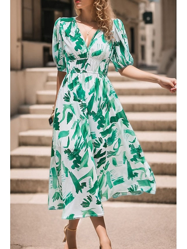 Women's Midi Dress Graduation Dress Floral Dress Fashion
