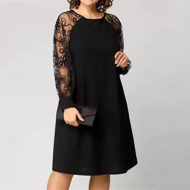 Women's Mini Dress Black Dress Lace Dress Casual Dress