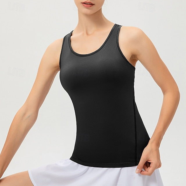 Women's Tank Top Strap Tank Yoga Top Crew Neck Quick Dry