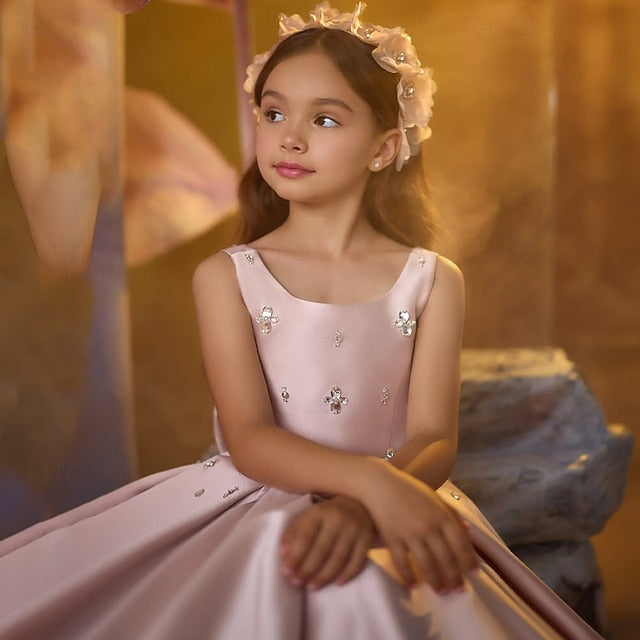 Flower Party Dress Girl Girls' First Kids Communion