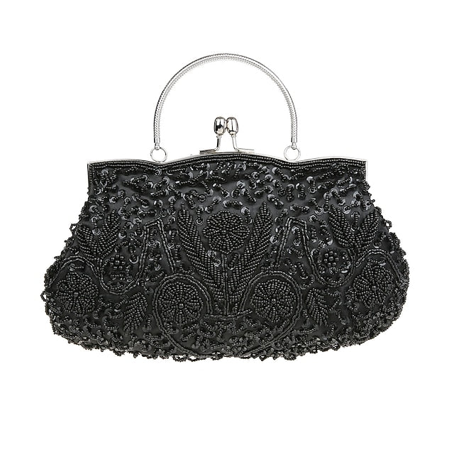 Beaded Evening White Clutch – Purse Vintage Women's