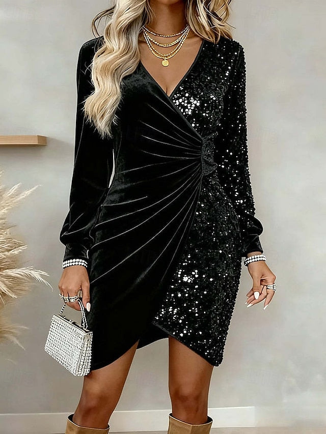 Women's Mini Dress Velvet Dress Sequin Dress Sheath Dress
