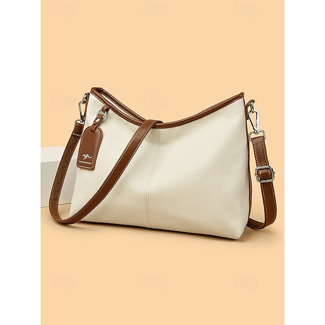 Bag Brown Hobo Leather Faux with Accents Green