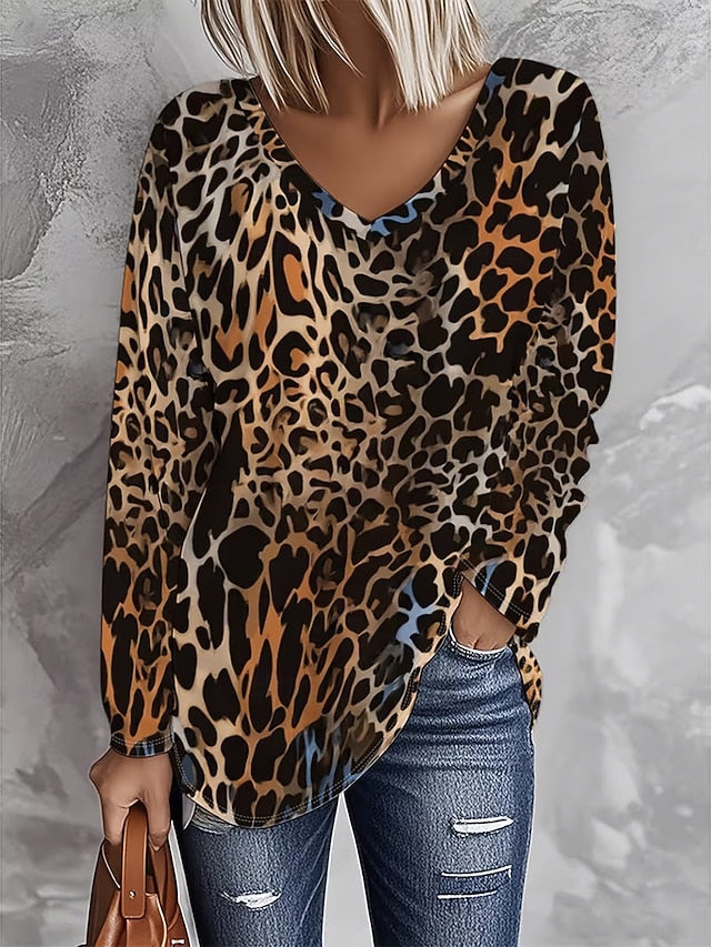 Women's T Shirt Print Graphic Leopard Vintage Fashion