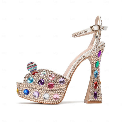 Colorful Rhinestone Sparkly Platform Women's – Sandals