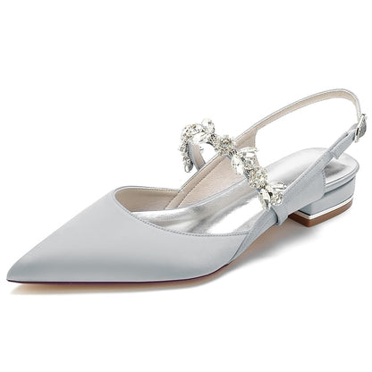 Shoes Women's Bridal Wedding Heel Crystal Flat