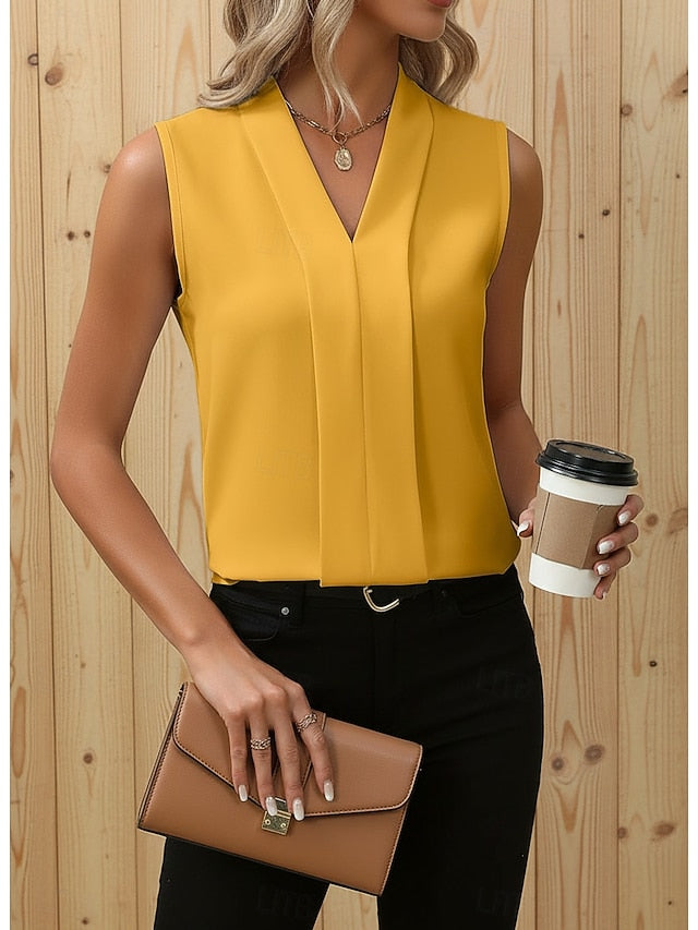 Women's Blouse Patchwork Plain Elegant Stylish Modern