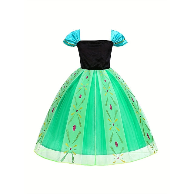 Theme Anna Princess Party Frozen Dress Girl Flower Fairytale