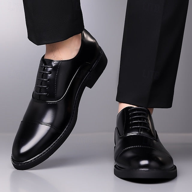 Shoes Cap-Toe – Oxford Design Classic Men's Brown