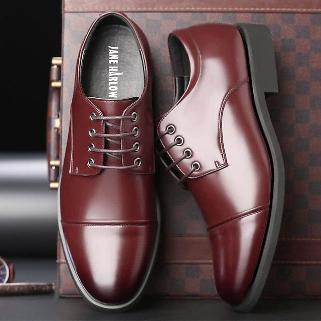 Black Patent Shoes Lace-Up with Men's Oxford Leather