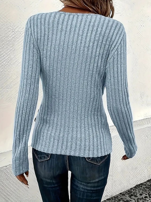 Women's Shirt Blouse Patchwork Buttons Solid Color Basic