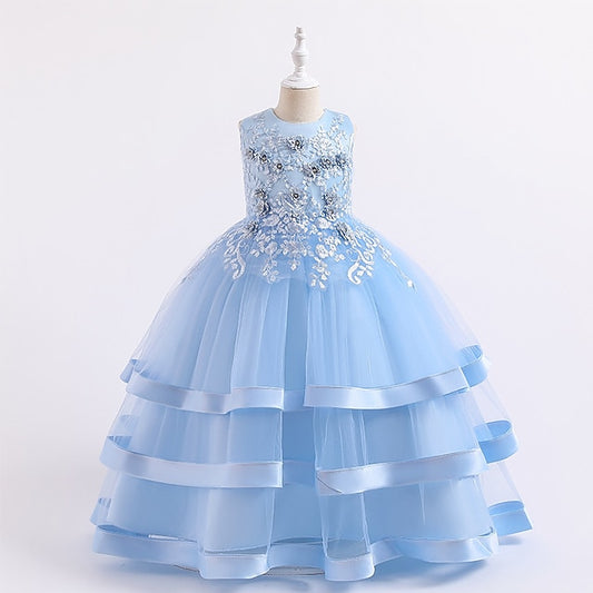 Dress Sleeveless Solid Colored Kids Party Girls' Wedding