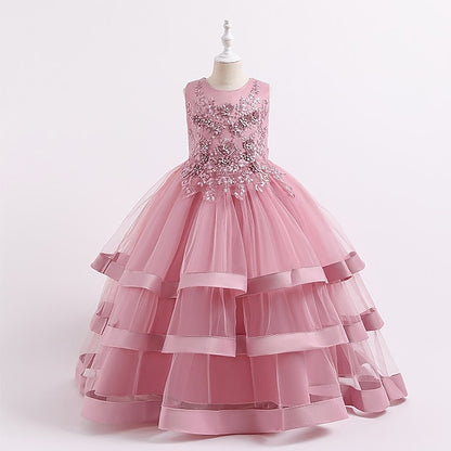Dress Sleeveless Solid Colored Kids Party Girls' Wedding