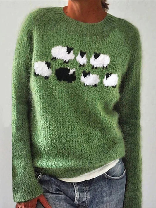 Women's Sweater Pullover Sweater Jumper Casual Soft Animal
