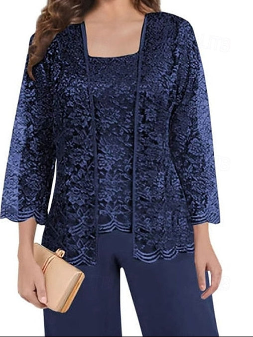 Pantsuit Mother Elegant Bride Square Guest Dress Wedding of the