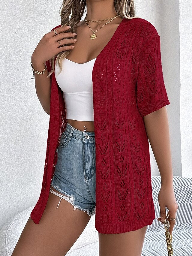 Women's Tunic Blouse Eyelet top Eyelet Plain Stylish