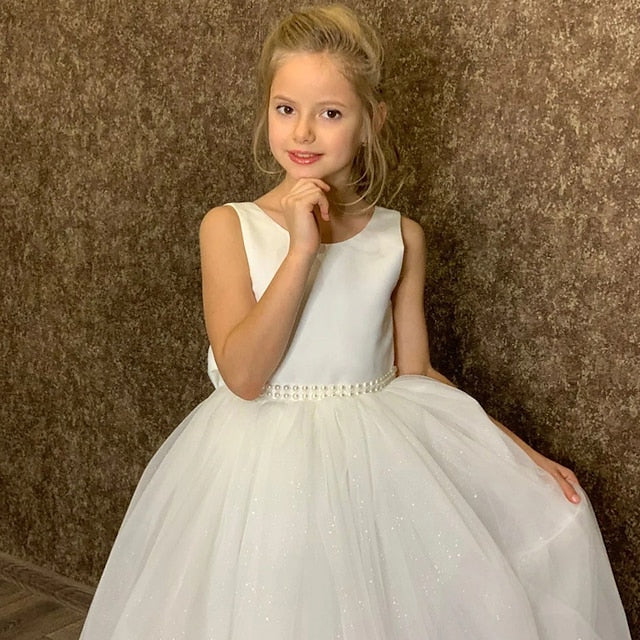 Dress Performance Sleeveless Girls' Colored Kids Solid