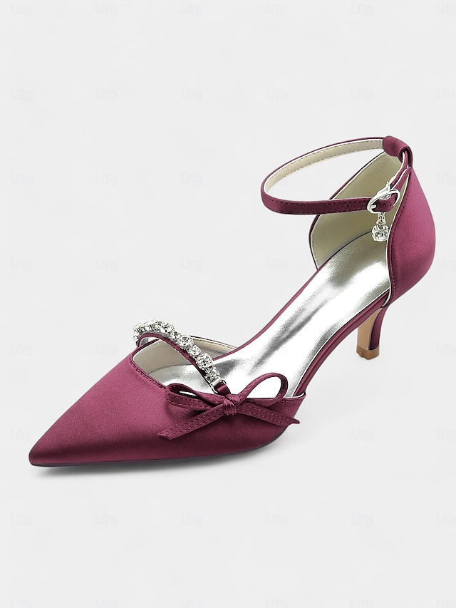 Wedding Heel Shoes Women Kitten – for Elegant Pointed-Toe