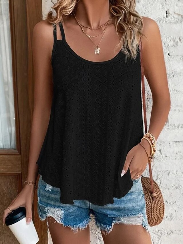Women's Blouse Camisole Tank Top Backless Plain Modern
