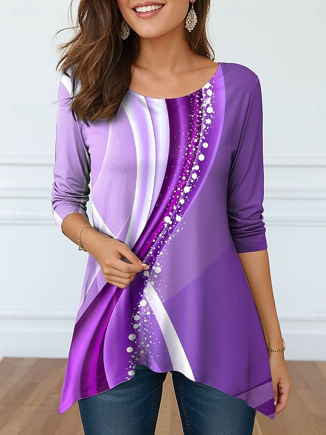 Women's Tunic Graphic Abstract Elegant Vintage Fashion Long