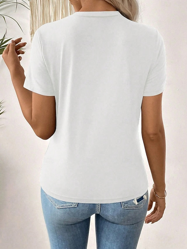 Women's T Shirt Print Graphic Letter Donkey Vintage Stylish