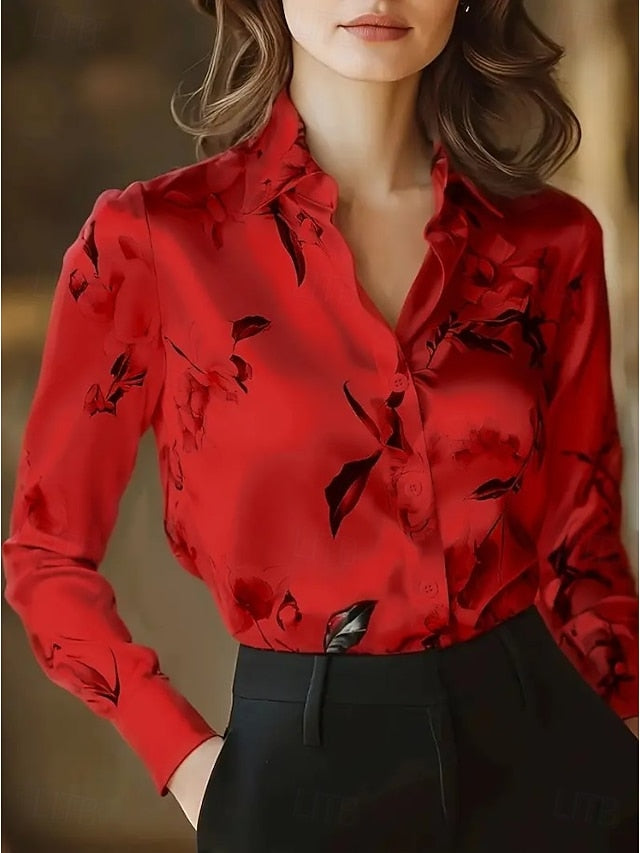 Women's Work Shirt Floral Graphic Elegant Stylish Basic