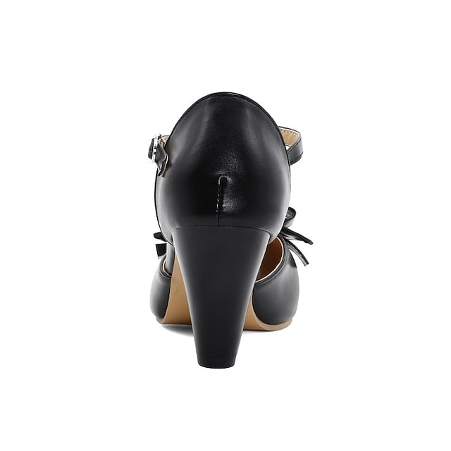 Mint Retro – Bow with 1950s T-Strap Vintage Chunky Green Heels