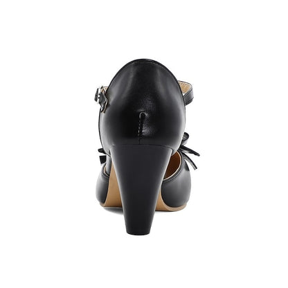 Mint Retro – Bow with 1950s T-Strap Vintage Chunky Green Heels